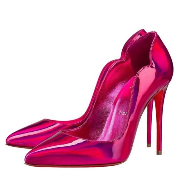 Christian Louboutin Hot Chick 100 Patent Lining in Fuxia Size 39.5 - Picture 1 of 11